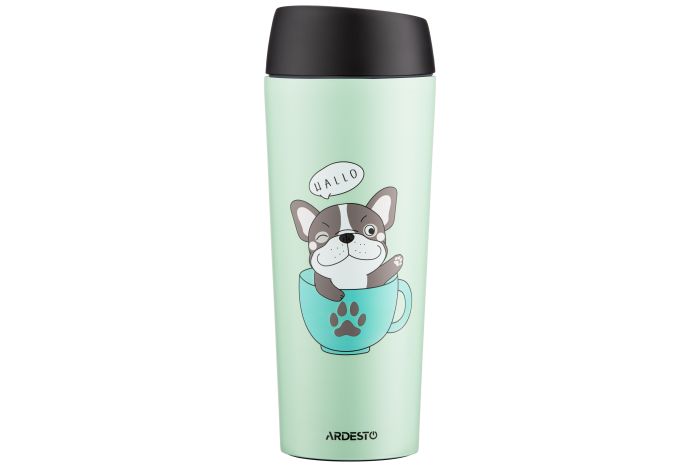 Термочашка Ardesto Coffee time Frenchie, 450мл, нержавеющая сталь, зеленый