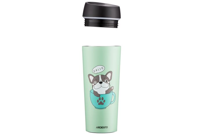 Термочашка Ardesto Coffee time Frenchie, 450мл, нержавеющая сталь, зеленый