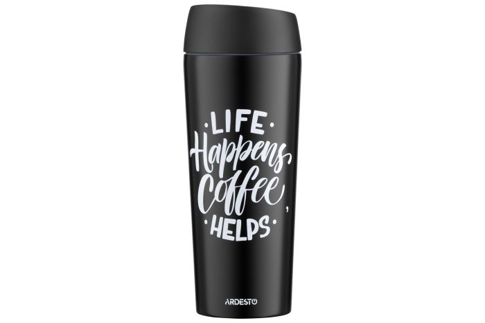 Термочашка Ardesto Coffee Time, 450мл, нержавеющая сталь, черный
