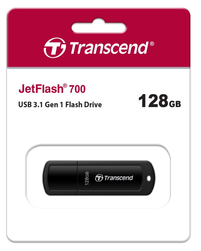 Накопитель Transcend 128GB USB 3.1 Type-A JetFlash 700 Чёрный