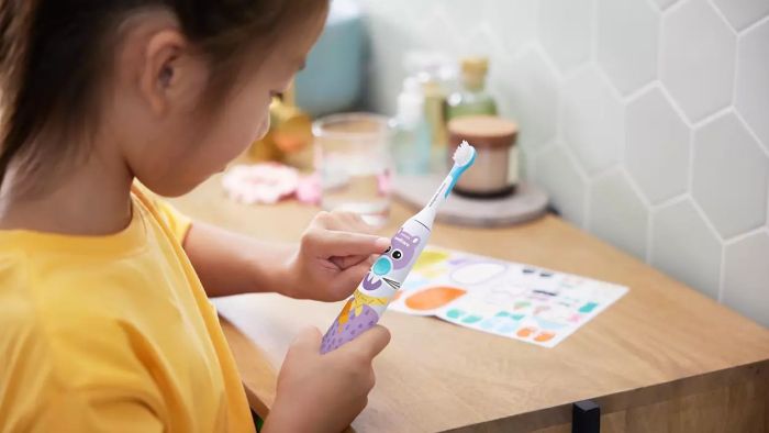 Щітка зубна електр. Philips, Philips Sonicare For Kids, для дітей, насадок-1, 2 комплекти наклейок, білий