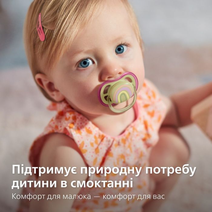 Пустышка Avent Ultra Air 0-6мес, ортодонтическая, 2шт, для девочек