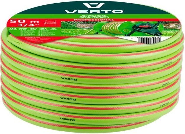 Шланг садовый Verto Professional, 3/4", 50м, 3 слоя, до 25бар, -10…+45°C