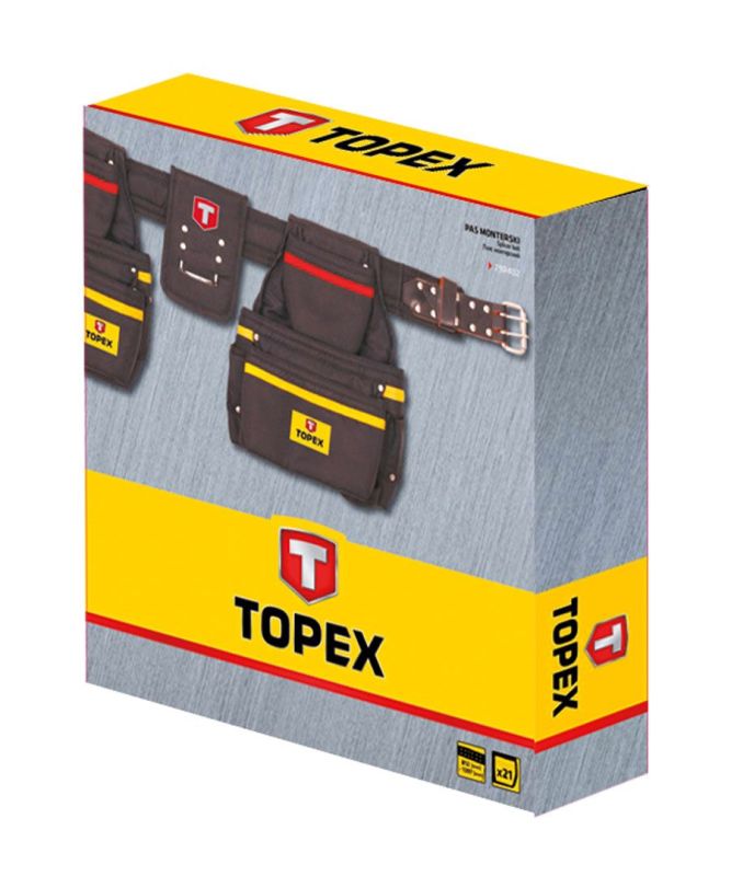 Пояс для инструмента TOPEX, 21 отделение, металлический держатель молотка