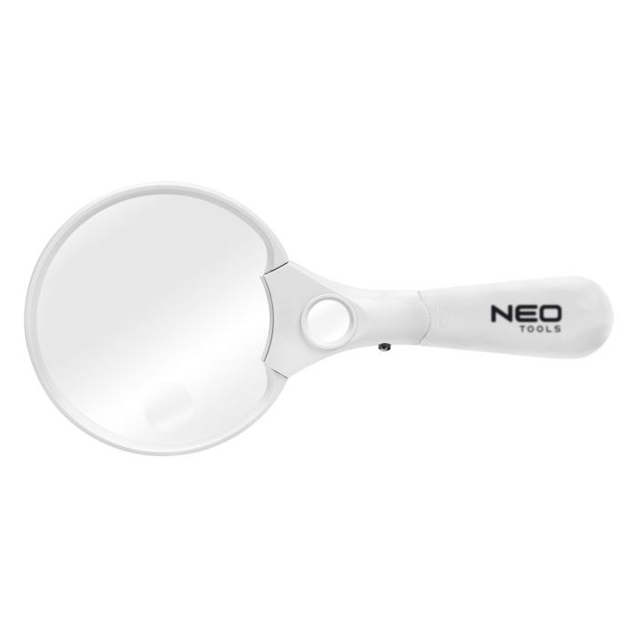 Увеличительное стекло Neo Tools, лупа, диаметр 110мм, 3 степени увеличения, LED подсветка