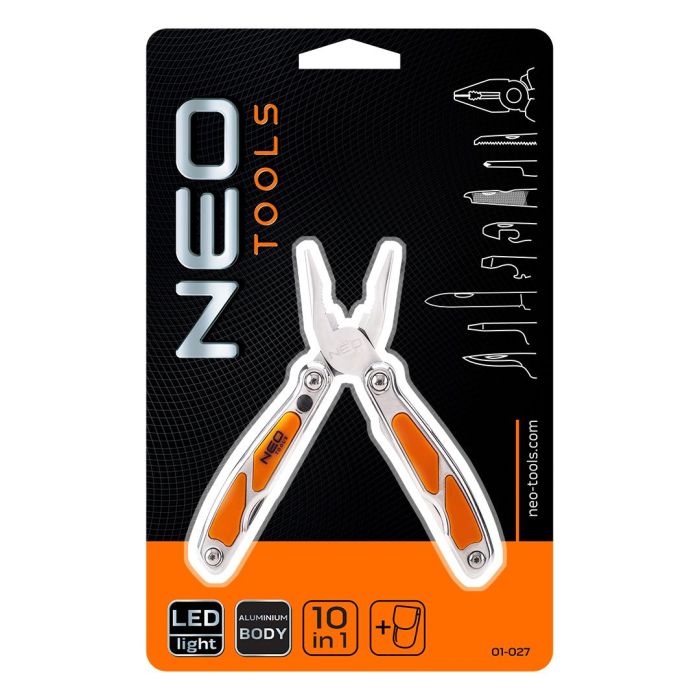 Мультитул Neo Tools, мини, 10 элементов, с LED