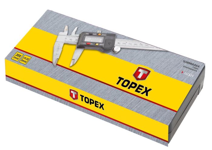 Штангенциркуль TOPEX цифровой, 200мм, сталь