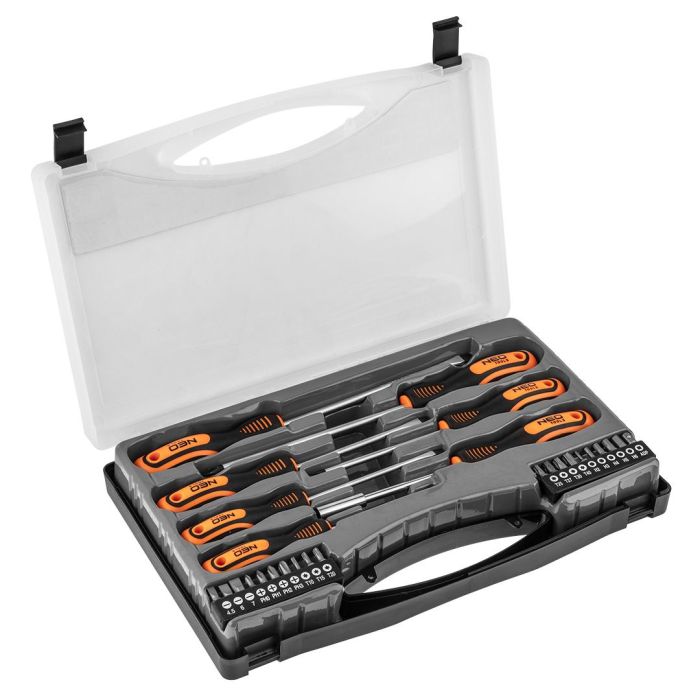 Отвертки Neo Tools, набор 27шт, 20 бит, SL,PH,Torx,H, сталь CrV, кейс