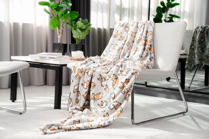 Плед Ardesto Flannel, 160х200см, 100% полиэстер, корги
