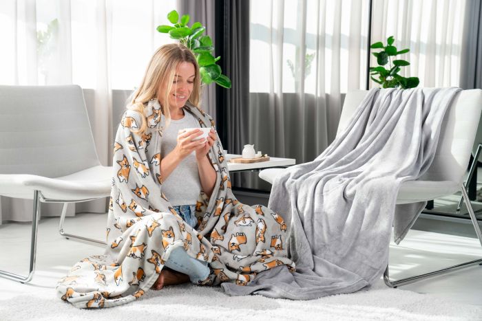 Плед Ardesto Flannel, 160х200см, 100% полиэстер, корги