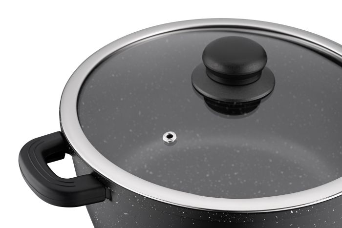 Кастрюля со стеклянной крышкой Ardesto Gemini Anzio, 2.5л, алюминий, черный