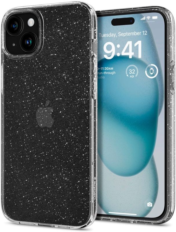 Чехол Spigen для iPhone 15, Liquid Crystal Glitter, Crystal Quartz