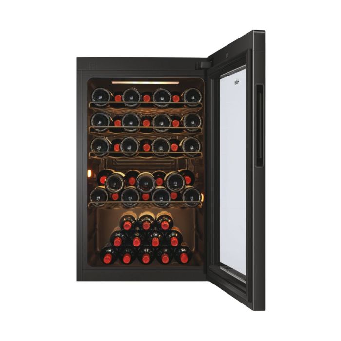 Холодильник Haier для вина, 82x49.7х58, холод.відд.-118л, зон - 1, бут-49, ST, дисплей, чорний