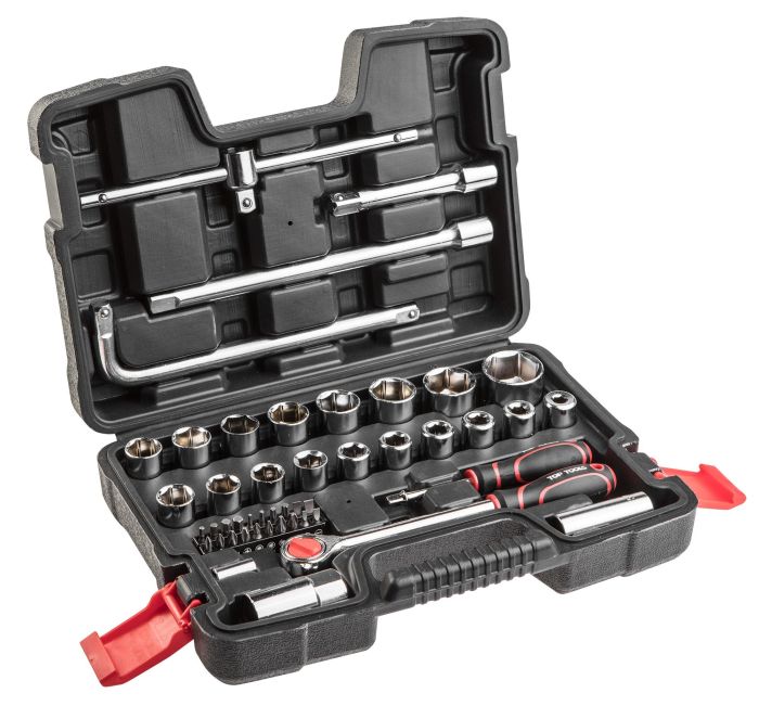 Набор инструментов Top Tools, набор торцевых головок 1/2", 1/4", 47шт