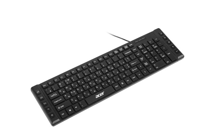 Клавиатура мембрана Acer OKW010, 115key, USB-A, EN/UKR/RU,чёрный