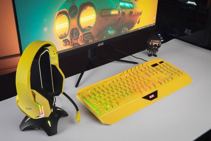Гарнитура игровая 2E GAMING HG315, 7.1, USB-A, RGB, 2м, жёлтый