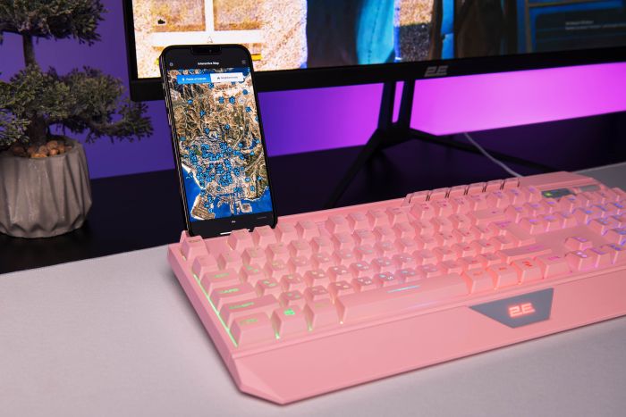 Клавиатура мембранная 2E GAMING KG315 110key, USB-A, EN/UA, RGB, розовый