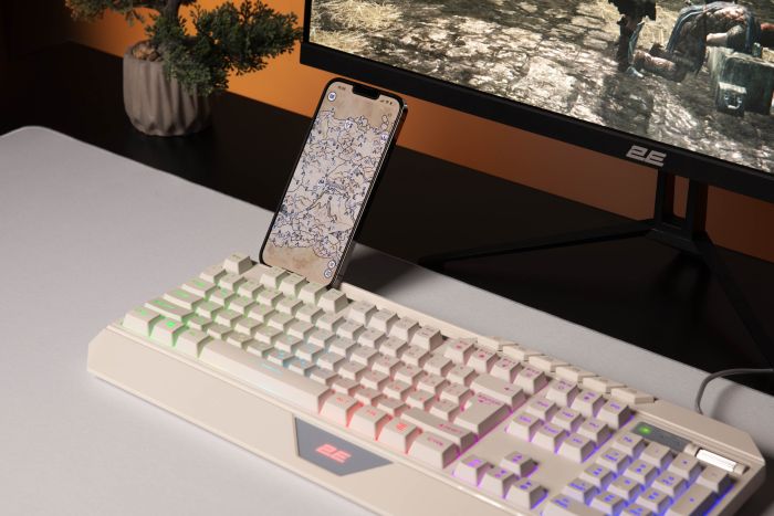 Клавиатура мембранная 2E GAMING KG315 110key, USB-A, EN/UA, RGB, белый