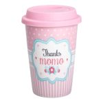 Стакан порцелянаовий 420 мл з силіконовою кришкою Thanks momo RX-N240288TM