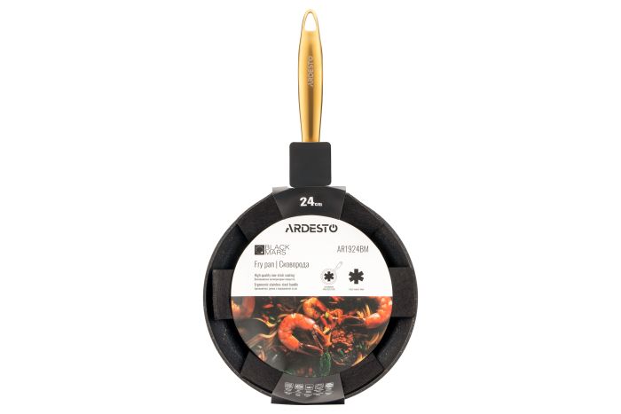 Сковорода Ardesto Black Mars Sparkle, 24см, алюминий, черный