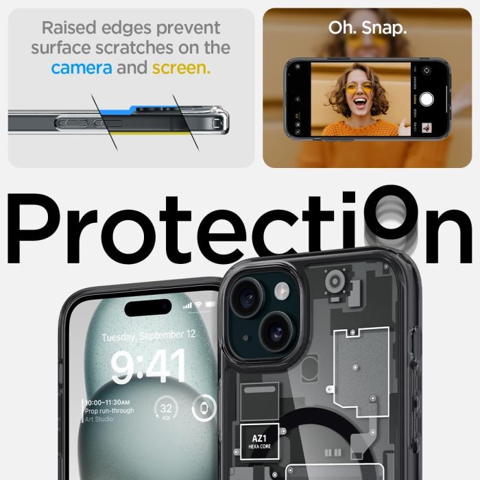 Чохол Spigen для iPhone 15, Ultra Hybrid MagFit, Zero One