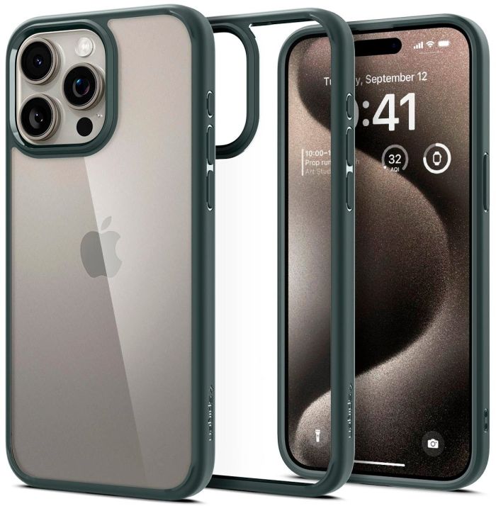 Чохол Spigen для iPhone 15 Pro Max, Ultra Hybrid, Abyss Green