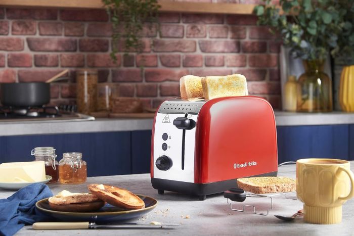 Тостер Russell Hobbs Colours Plus 1600Вт, подогрев, разморозка, металл, красный