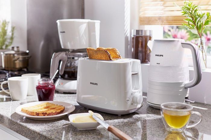 Тостер Philips Daily Collection 830Вт, пластик, білий