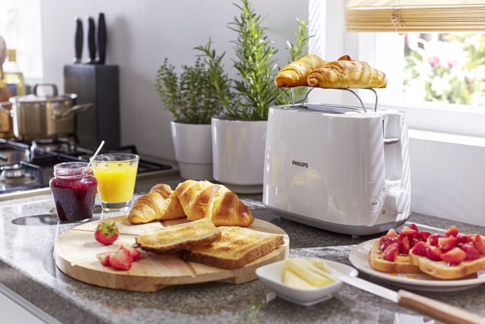 Тостер Philips Daily Collection 830Вт, пластик, білий