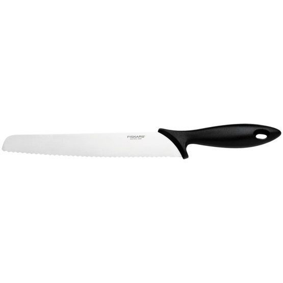Кухонний ніж для хліба Fiskars Essential, 23.4см, нержавіюча сталь, пластик, чорний