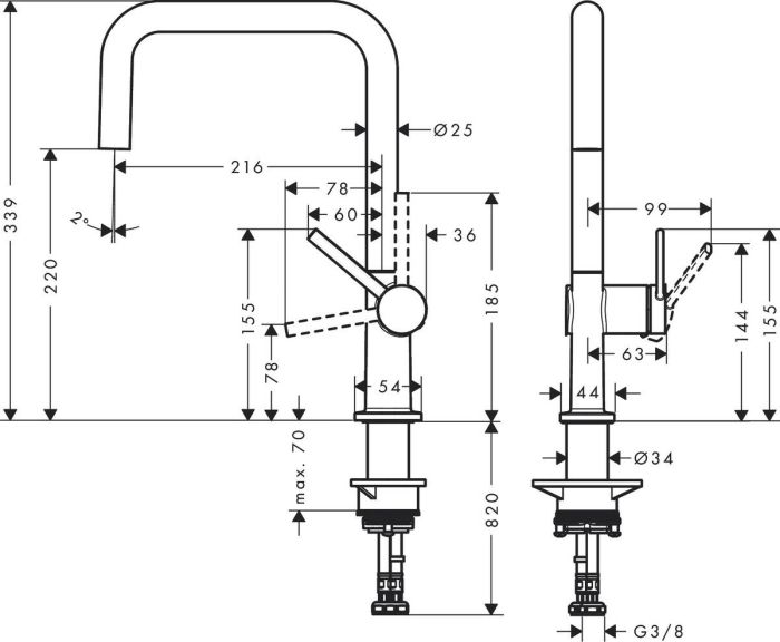Набір для кухні Hansgrohe , гранітна мийка S520-F510 + зміш. Talis M54, чорний графіт-сталь