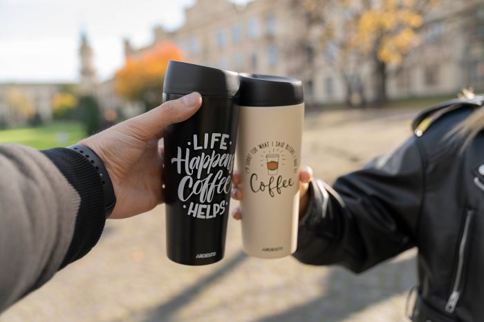 Термочашка Ardesto Coffee Time, 450мл, нержавеющая сталь, черный