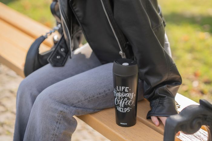 Термочашка Ardesto Coffee Time, 450мл, нержавеющая сталь, черный