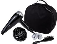 Фен Remington Style Edition, 2200Вт, 3 режими, іоніз-я, хол. обдув, дифузор, гребінець, резинка, кейс, чорно-сірий