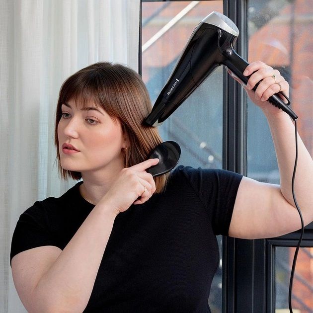 Фен Remington Style Edition, 2200Вт, режимов-3, дифузор, резинка, расческа, кейс, иониз-я, хол. обдув, черно-серый
