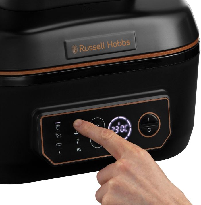 Мультипечь Russell Hobbs SatisFry Air&Grill, 1745Вт, чаша-5.5л, сенсорное управл., алюминий/пластик, черно-оранжевый