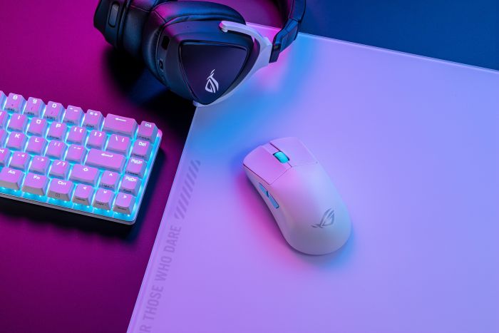 Мышь ASUS ROG Harpe Ace Aim Lab Edition, RGB, USB-A/WL/BT, белый