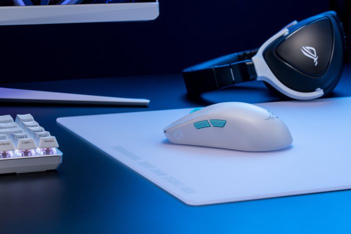 Мышь ASUS ROG Harpe Ace Aim Lab Edition, RGB, USB-A/WL/BT, белый
