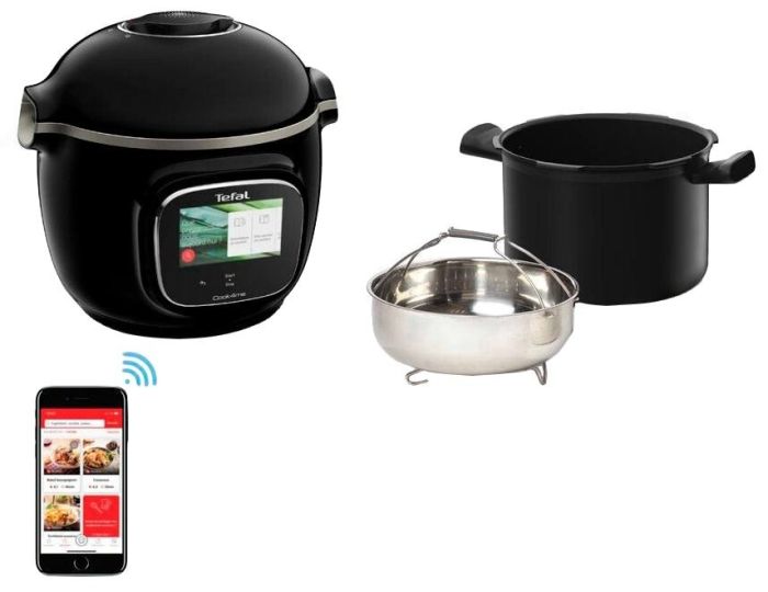 Мультиварка-скороварка Tefal Cook4me Touch, 1600Вт, чаша-6л, сенсорное управл., 13 програм, металл/пластик, черный