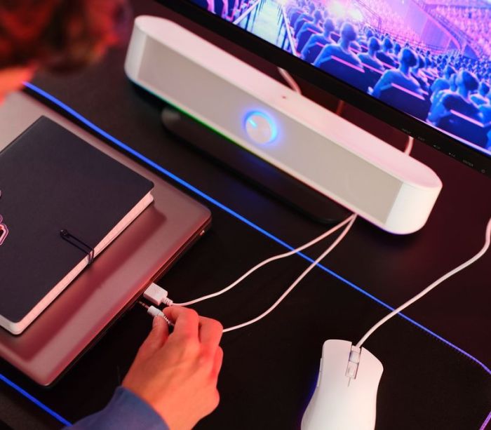 Акустична система Trust GXT 619 Thorne Саундбар, USB/AUX,  RGB, білий