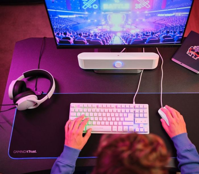 Акустична система Trust GXT 619 Thorne Саундбар, USB/AUX,  RGB, білий