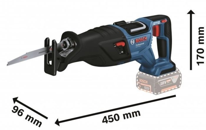 Пила шабельна акумуляторна Bosch Professional GSA 185-LI 18В пропил 230мм хід 28мм 3.2кг без АКБ та ЗП