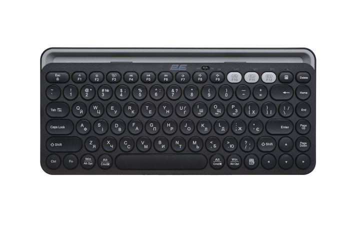 Клавиатура мембранная 2E KS250 84key, WL/BT, EN/UK, чёрно-серый