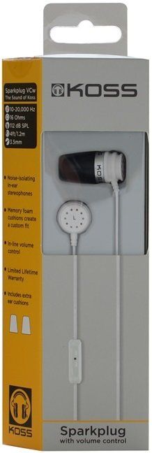 Наушники In-Ear Koss Spark Plug, 3.5 mini-jack, Белый