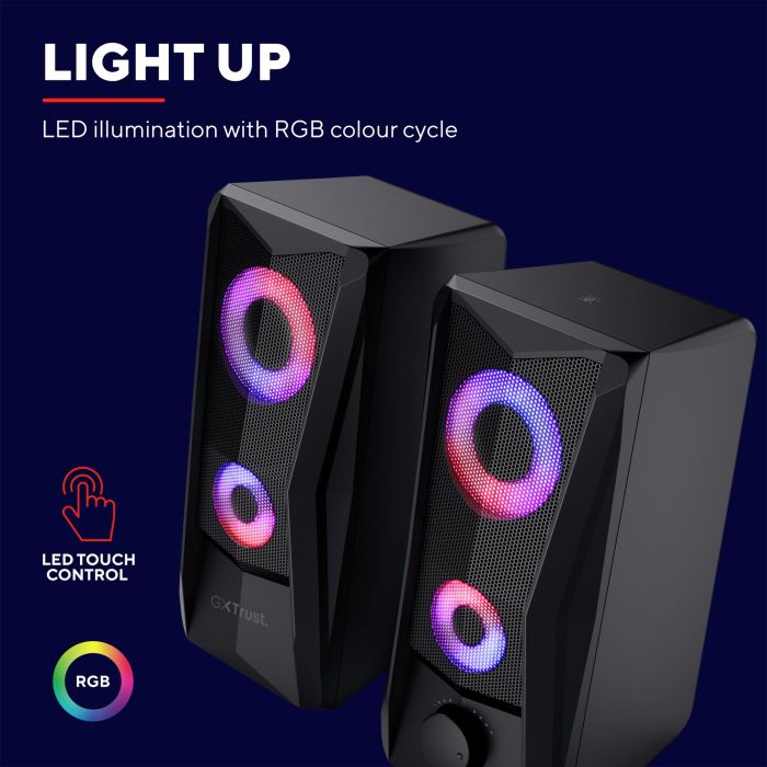 Акустическая система Trust GXT 606 JAVV 2.0, USB/AUX, RGB, Черный