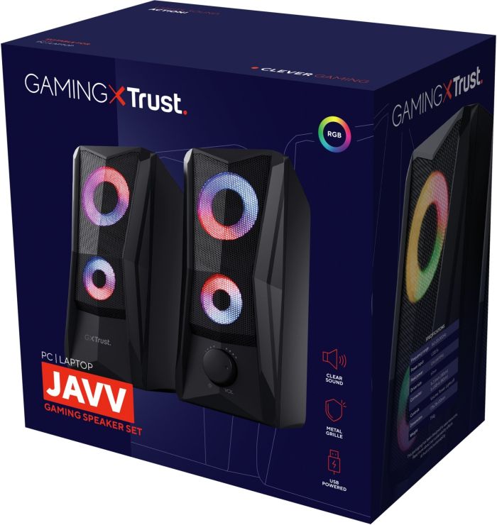 Акустическая система Trust GXT 606 JAVV 2.0, USB/AUX, RGB, Черный