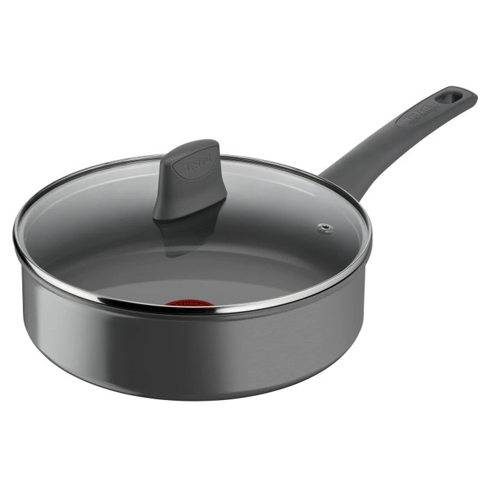 Сотейник с крышкой Tefal Renewal, 24см, алюминий, бакелит, стекло, черный