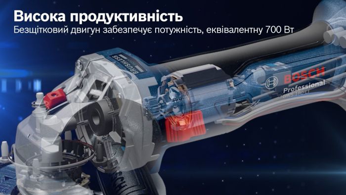 Шлифмашина угловая аккумуляторная Bosch Professional GWS 180-LI, 125мм, 18В 2х4Ач, 11000об/мин, 2кг