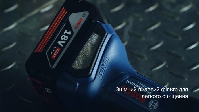 Шлифмашина угловая аккумуляторная Bosch Professional GWS 180-LI, 125мм, 18В 2х4Ач, 11000об/мин, 2кг