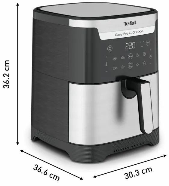 Мультипіч Tefal EasyFry&Grill XXL, 1830Вт, чаша-6.5л, сенсорне керув., 8 програм, пластик, чорно-сірий